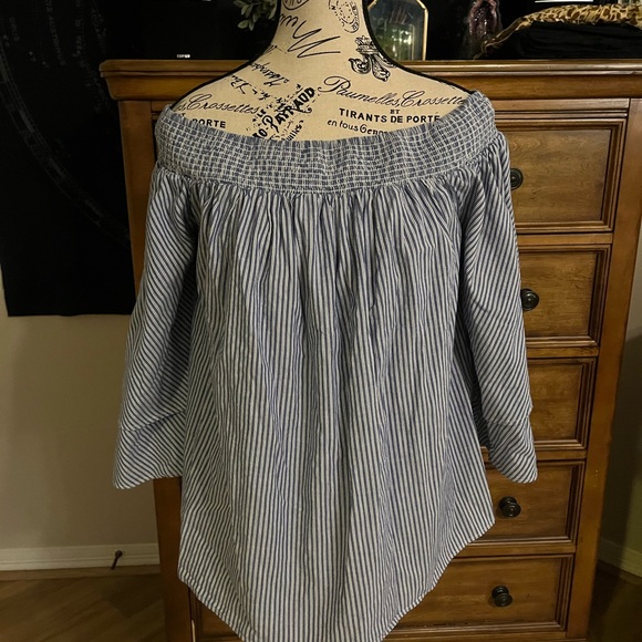 INC International Concepts Tops - INC International Concepts Off-Shoulder Striped Top – Size M